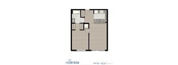 One Bedroom B3 1 FloorPlan at The Corydon, Washington, 98105