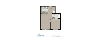 One Bedroom B4 1 FloorPlan at The Corydon, Seattle, 98105