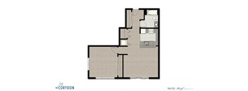One Bedroom B7 FloorPlan at The Corydon, Washington