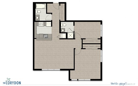 Two Bedroom C2 FloorPlan at The Corydon, Seattle