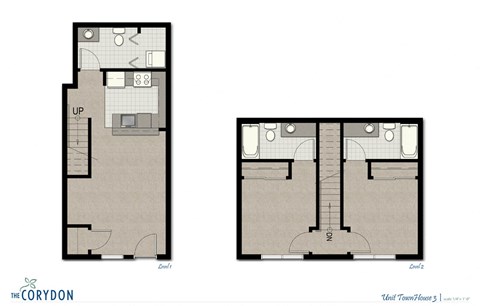 Townhome TH3 FloorPlan at The Corydon, Seattle, WA