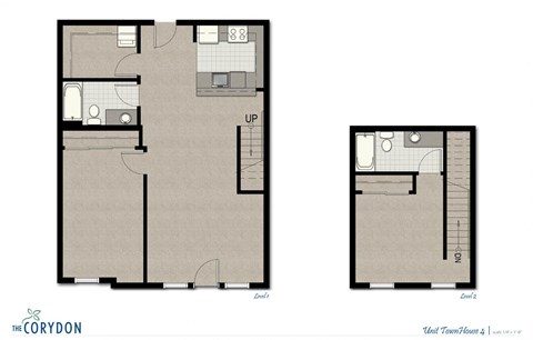 Townhome TH4 FloorPlan at The Corydon, Seattle, Washington