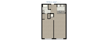 One Bedroom B3 2 M FloorPlan at The Corydon, Seattle, WA