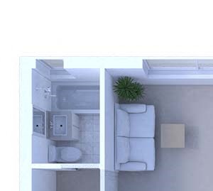 Convertible Studio Floor Plan L1