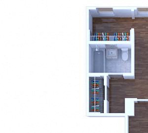 1 Bedroom Floor Plan A1 664 1