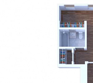 1 Bedroom Floor Plan A2 664 3