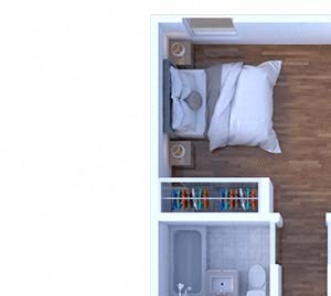 1 Bedroom Floor Plan A4 672 3F