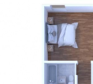 1 Bedroom Floor Plan A5 672 4F