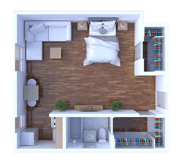 Studio Floor Plan S11 Renovated