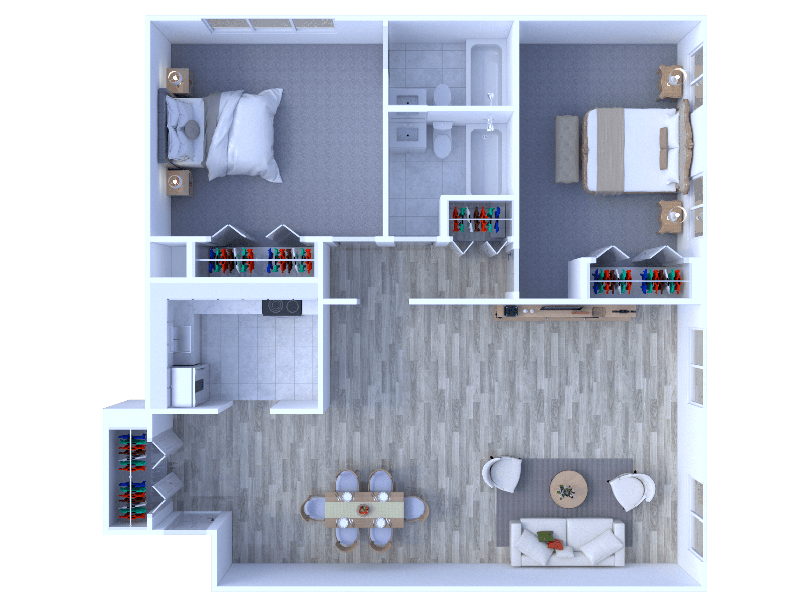 2 Bedrooms Floor Plan B2