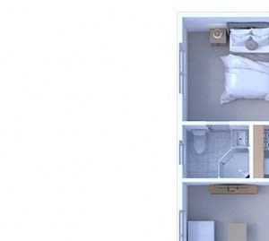 2 Bedrooms Floor Plan B1
