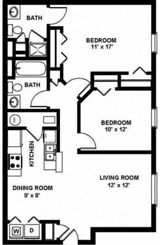 2 Bedroom | 2 Bath | 949 SF