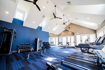 Fitness Center With Modern Equipment at The Village on Spring Mill, Carmel