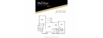 2 bedroom 2 bathroom floor plan at The Village on Spring Mill, Indiana, 46032