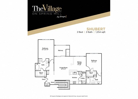 2 bedroom 2 bathroom Village on Springmill Apartments in Carmel, IN