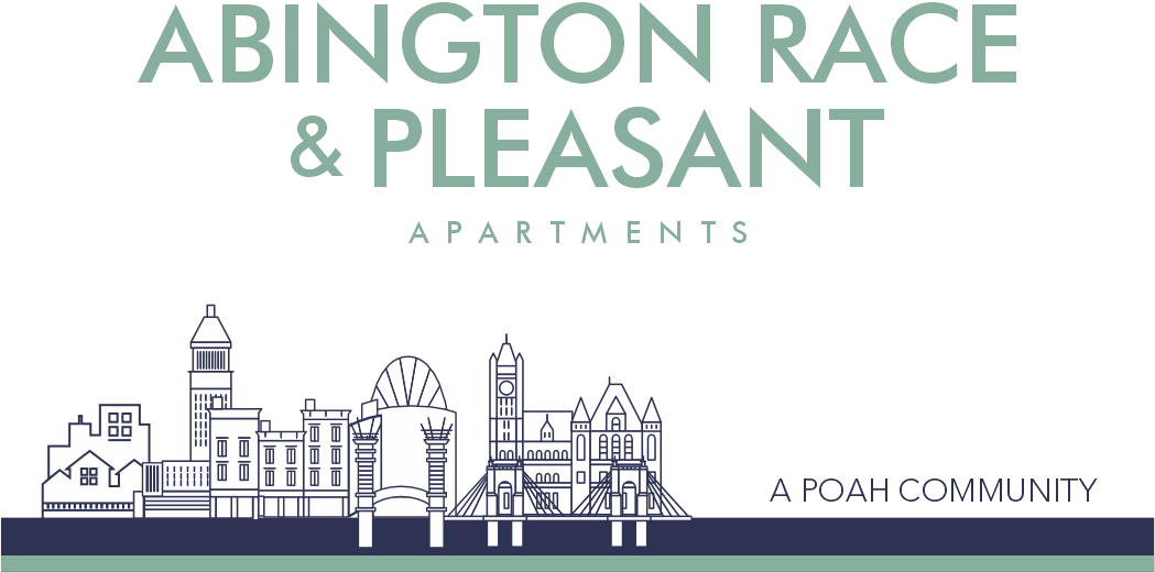 an illustration of the abingdon race  pleasant apartments logo