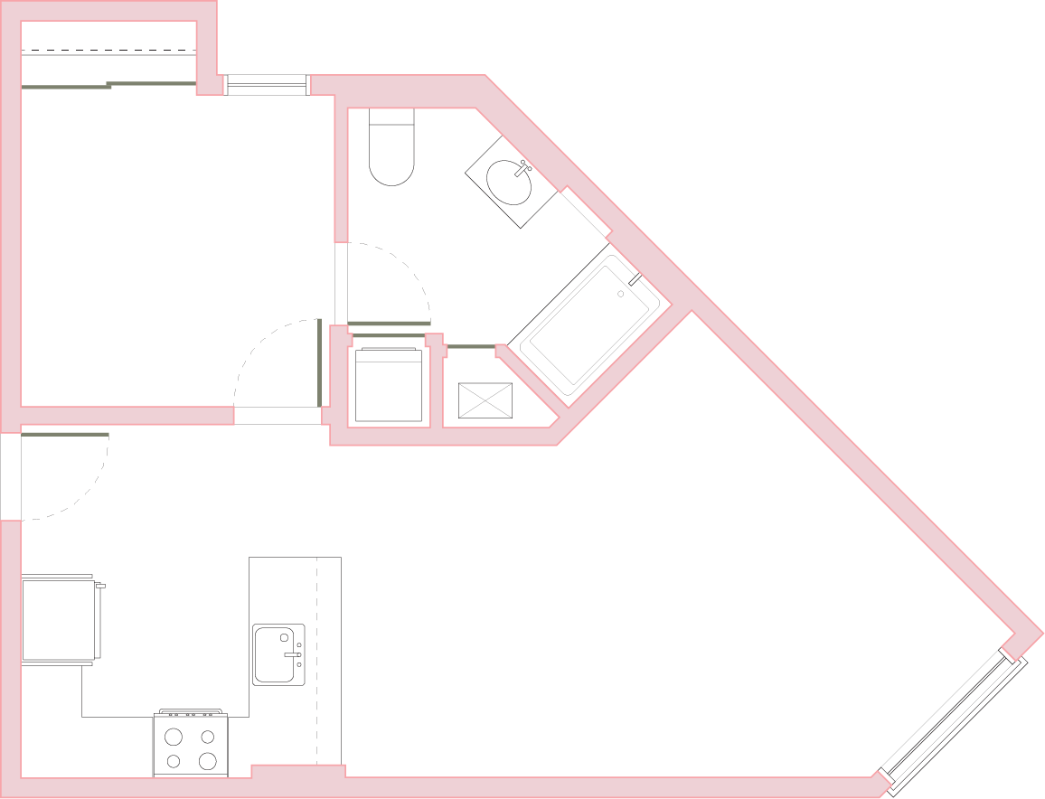 Plan 12 - 1 Bedroom - Income Restricted