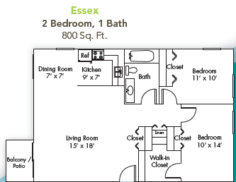Two Bedroom One Bath