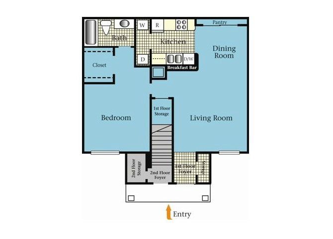 One Bedroom One Bath Floor Plan 1