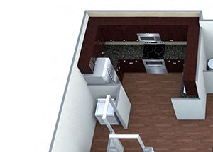 The Baldwin A2 Floor Plan houston apartment 1 bedroom