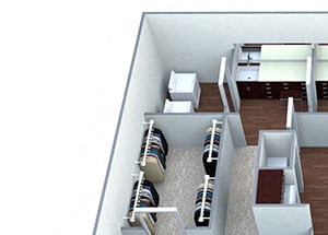 The Prairie A8 Floor Plan houston, tx apartment 1 bed