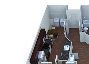 The Mulberry B2 Floor Plan 2 bedroom apartment houston, tx