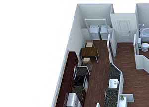 The Westmore B3 Floor Plan two bedroom apartment in houston