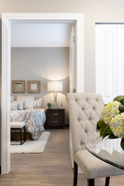 bedroom with white walls at Thirteen01 at Hartman Lakes, Shiloh, 62269