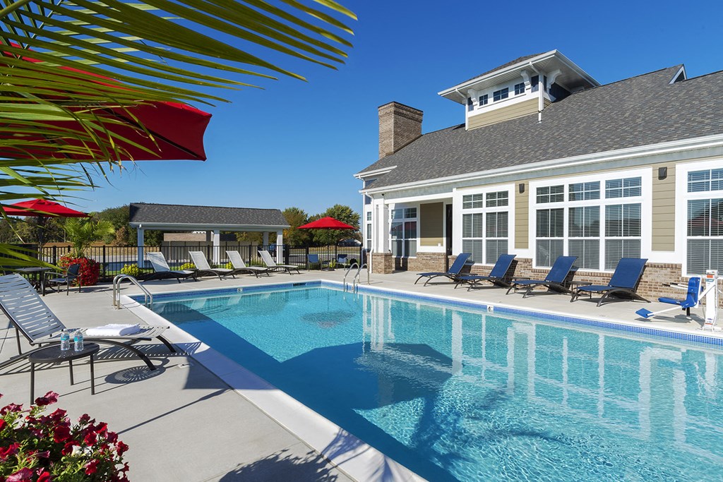 pool with building in background at Thirteen01 at Hartman Lakes, Shiloh, 62269