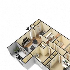 3 Bedroom, 2 Bath Floor Plan 3 Bedroom, 2 Bath Floor Plan at Creekside Square Apartments, Indianapolis, IN
