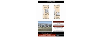 2 Bedroom Floor Plan at Highlands of Greenvillage*, Chambersburg, Pennsylvania