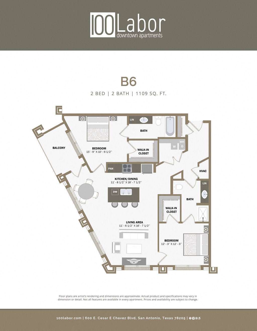 a floor plan of a bedroom apartment