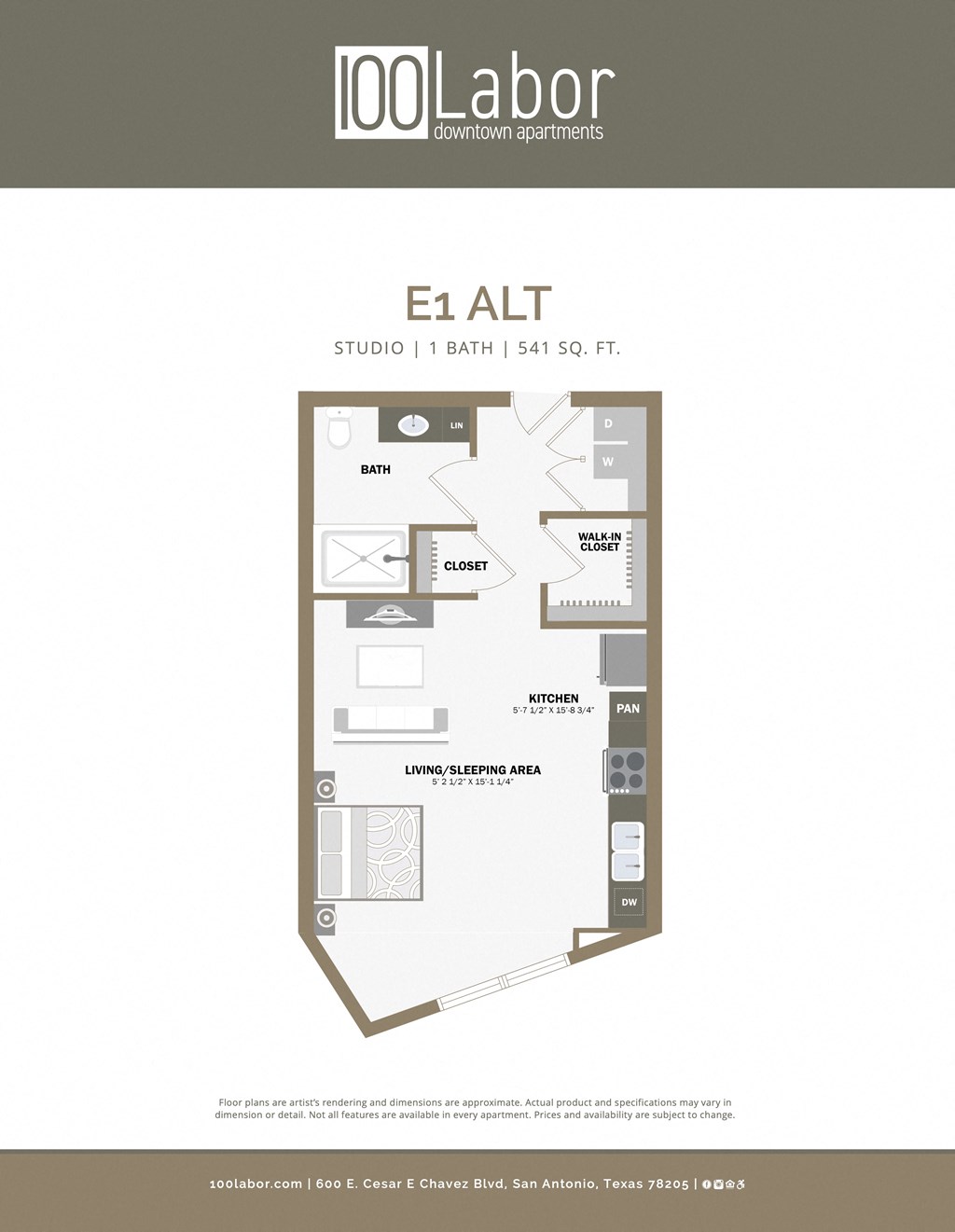 qualitative studio apt floor plan  studio  e1 att