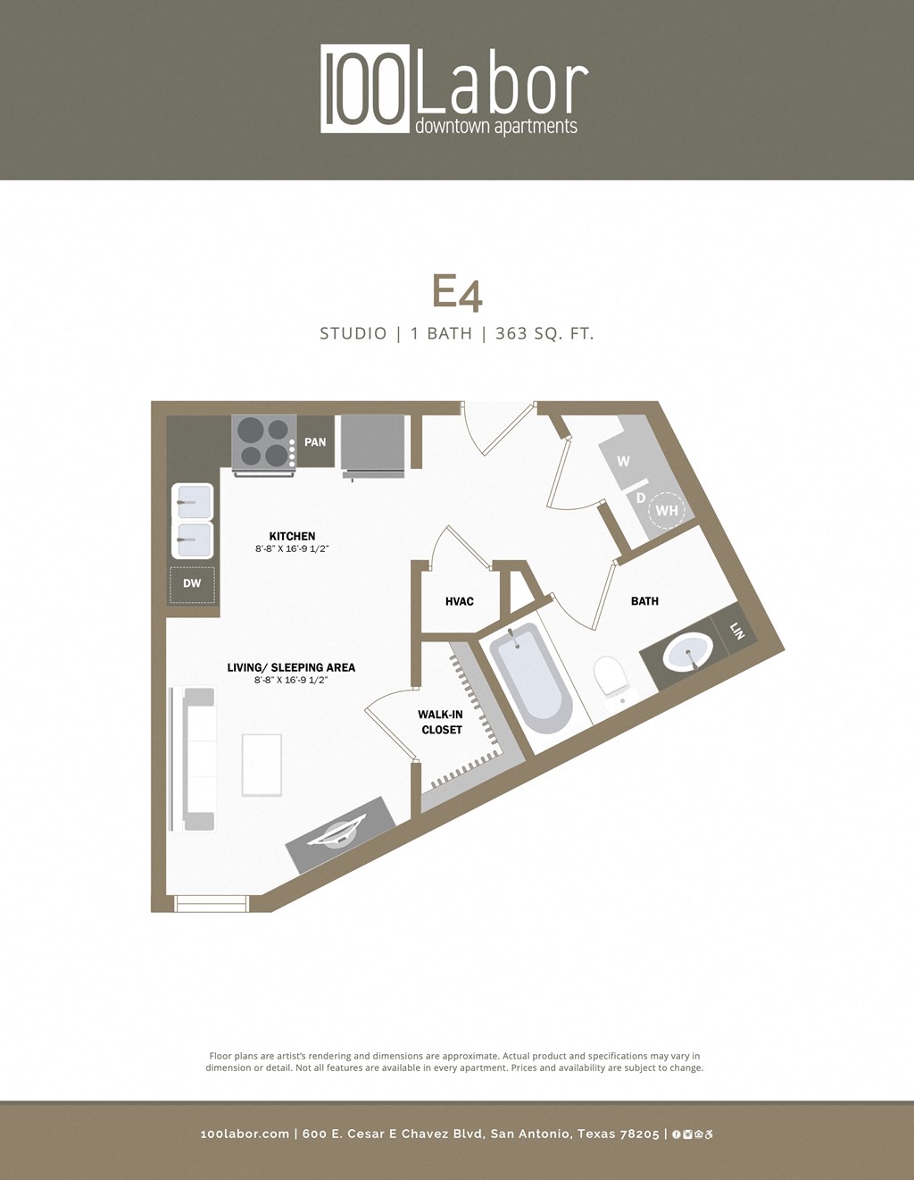 qualitative 1 bedroom e4 floor plan  apartments for rent in