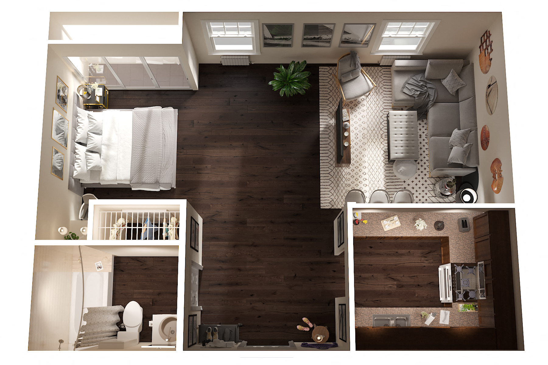 Imperial Apartments in Santa Ana, CA. Studio Apartment Floor Plan