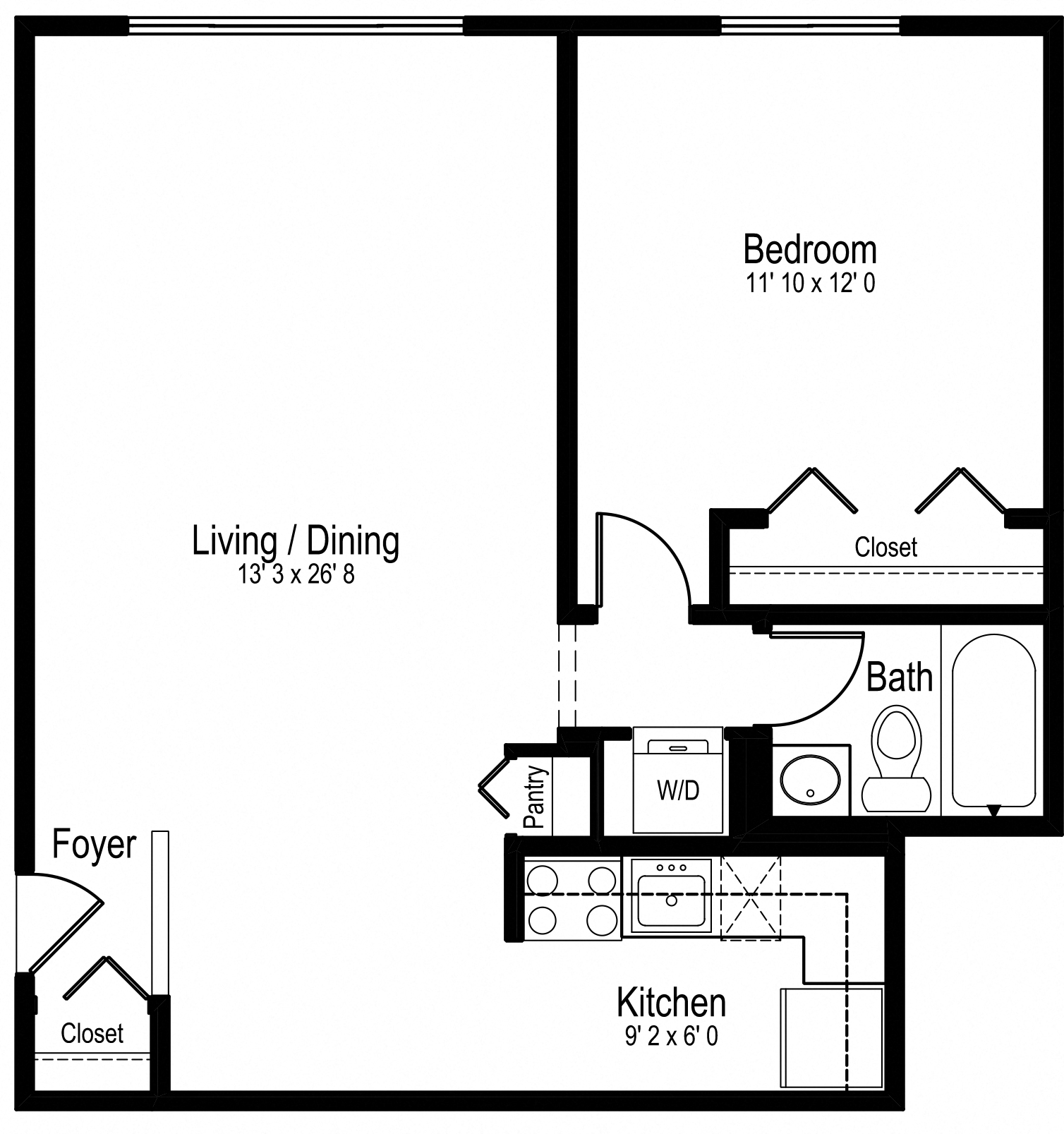 One Bedroom One Bath Medium