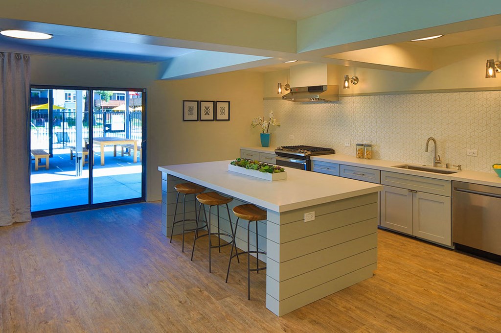 Clubhouse kitchen  l Fremont Ca Apartments for rent