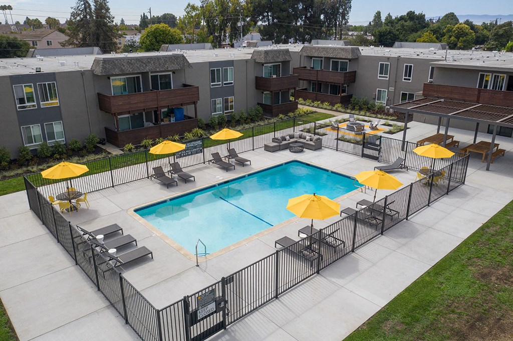 Apartments for Rent in Fremont - Metro Fremont - Sparkling Pool, Gated Area, Sun Lounge Chairs, and Pool Umbrellas