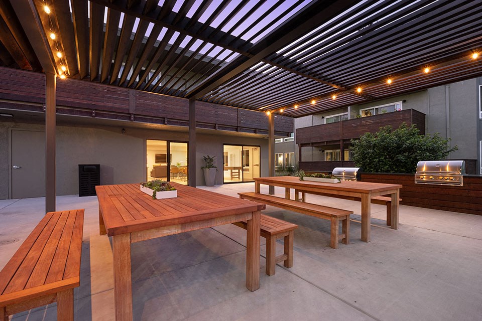 Outside seating area with BBQ