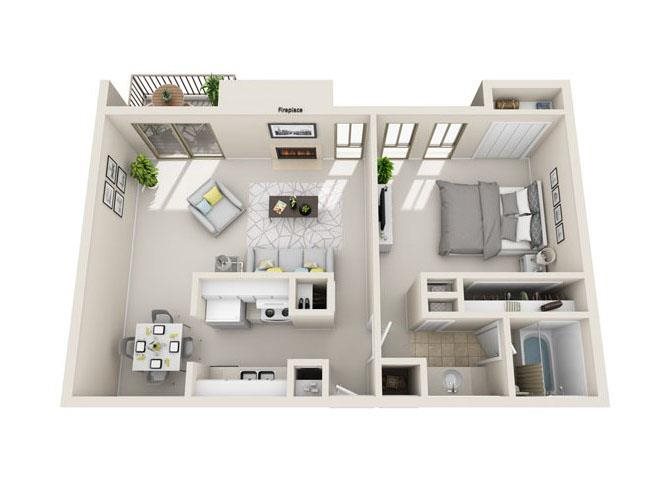 One Bedroom floor plan