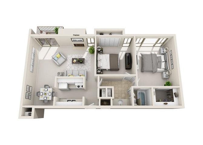 Two Bedroom floor plan