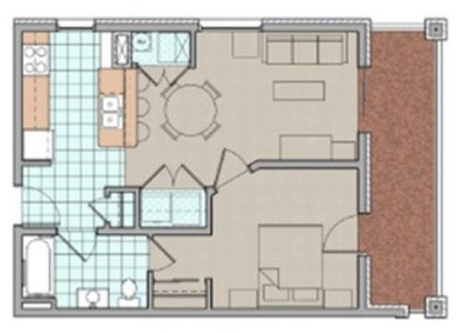 1 Bedroom floor plan