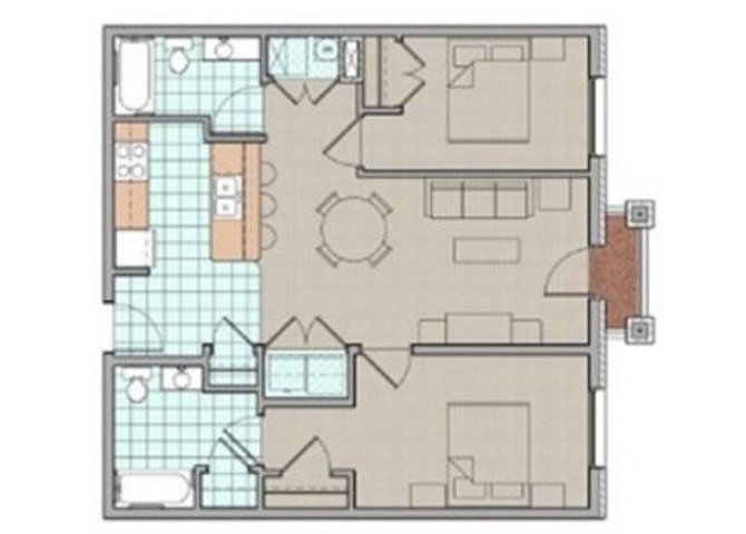 2 Bedroom floor plan