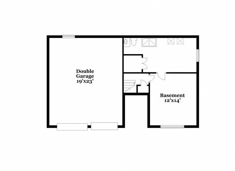 a floor plan of a house with a bedroom and a living room