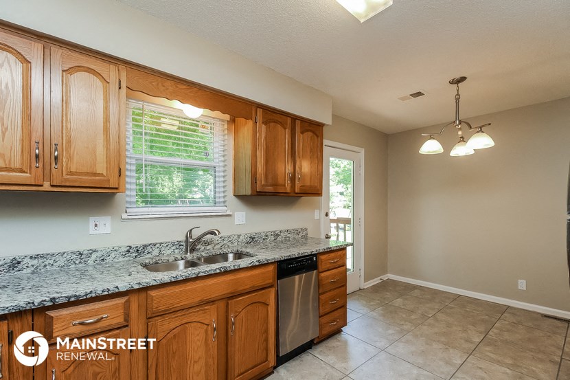 the kitchen is equipped with a dishwasher and a sink