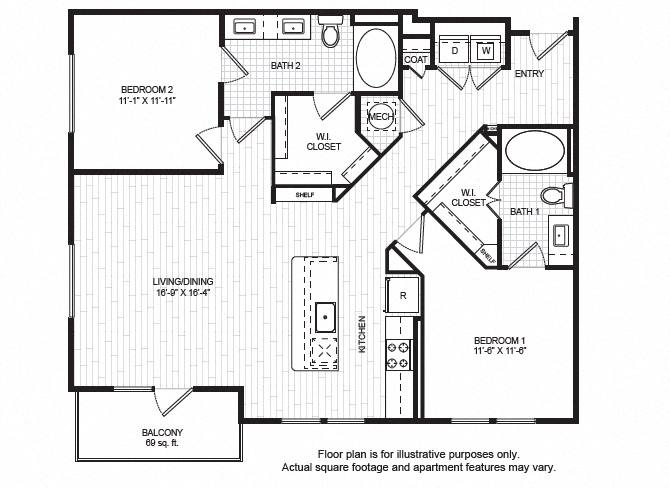 B3_A(1) Floor Plan at Windsor Old Fourth Ward, Atlanta