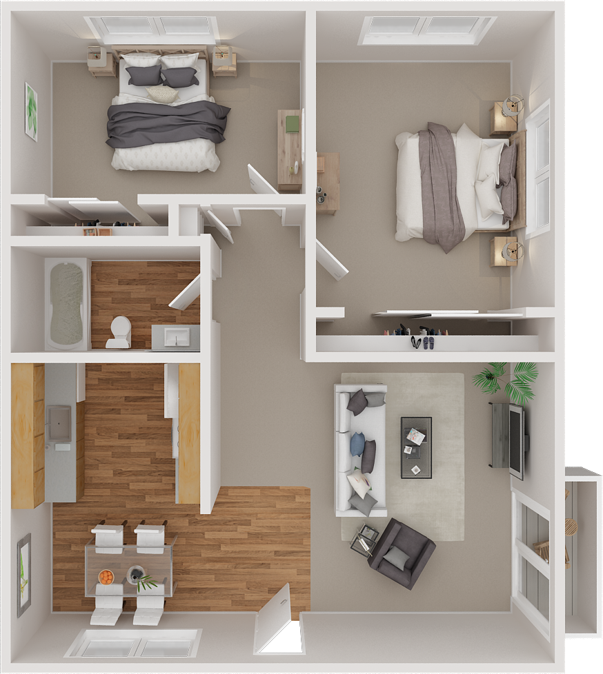 Two bedroom floor plan