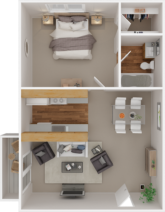 One bedroom floor plan