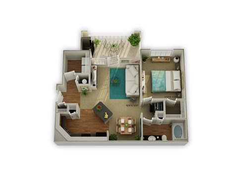 Oakwood Floorplan 1 Bedroom 1 Bath 931 Total Sq Ft at Legends at Charleston Park Apartments, North Charleston, SC, 29420