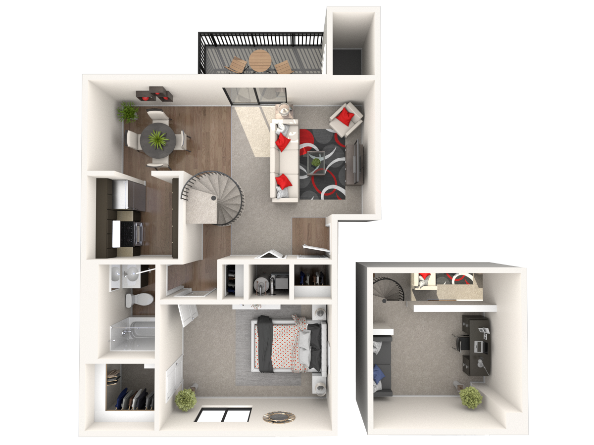 1 Bedroom Apartment with Loft